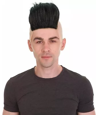 HPO Adult Men's Black Mohawk Wig Perfect For Halloween HM-1333 • $29