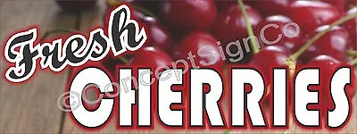 3'x8' FRESH CHERRIES BANNER Outdoor Sign LARGE Farm Fruit Stand Farmers Market • $68.49