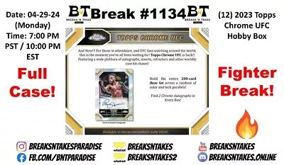 MIESHA TATE 2024 Topps Chrome UFC Hobby CASE 12 BOX Break #1134 • $2.99