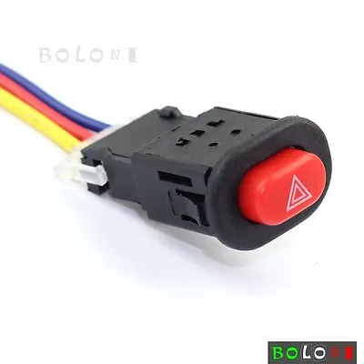 Motorcycle Red Hazard Light Switch ON/OFF Button 12V ~ 24V 3 Wires Universal Fit • $6.55