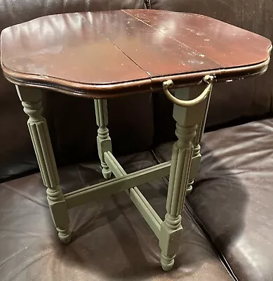 Interesting Small Gate Leg Drop Leaf PAIR Of Tables 18.5  Tall • $99