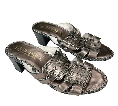 La Plume Women's Size 5 US / 36 EU Slip On Sandals Shoes Metallic Bronze • $20