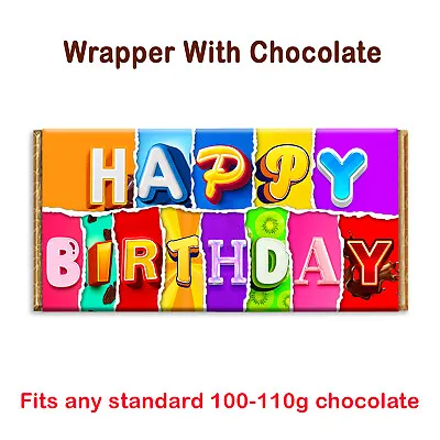 Happy Birthday Novelty Chocolate Bar Wrapper Lovely Gift For Mom Dad GF BF Uncle • £2.49