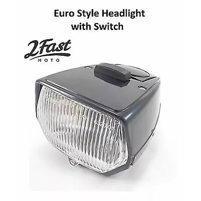 Moped 125mm Euro Style Body Headlight With On/Off Switch - Black 2fm-41-29220 • $19.52