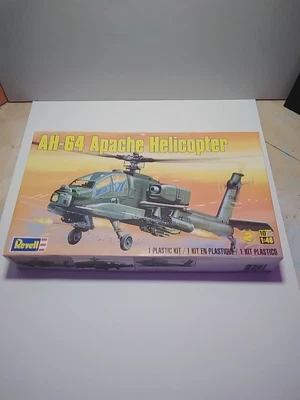 $3.58 • Buy Vintage 1985 Monogram 1:48 AH-64 Apache Military Helicopter Model Kit Open Box