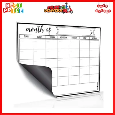 $10.40 • Buy White Board Calendar For Wall Fridge Magnetic Whiteboard Monthly Planner