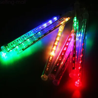 LED Meteor Shower Lights Outdoor Falling Rain Drop Icicle String Waterproof Blue • $16.99