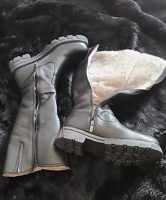 La Canadienne AXEL Leather + Shearling Fur Boots - Women's Size 11 - 100% Tread • $170.65