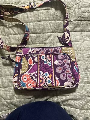 Vera Bradley Plum Crazy Crossbody Bag With Adjustable Strap Small Purse • $20