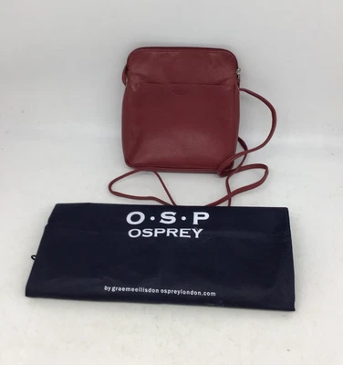 £7.50 • Buy Osprey Leather Red Ladies Small Crossbody Bag 8  X 8.75  X 1.75  With Dust Bag