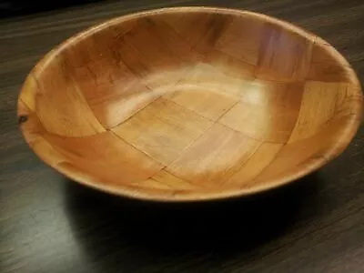 (Set Of 8) WEAVED WOODEN BOWLS 6  SALAD BOWL DISHWASHER/TOXIC SAFE • $13.95