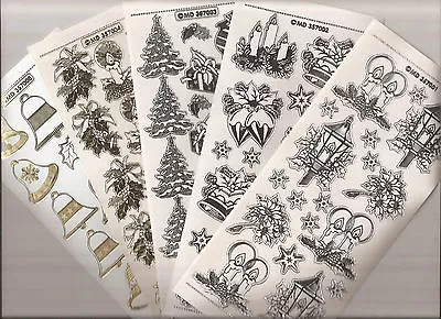 £1.99 • Buy Embossed MD Peel Offs - Christmas Bells And Candles 7001/2/3/4/8 BOGOF