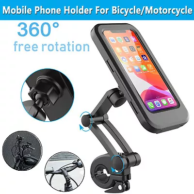 Motorcycle Bike Handlebar Phone Mount Holder Waterproof Case For IPhone Samsung • $10.95