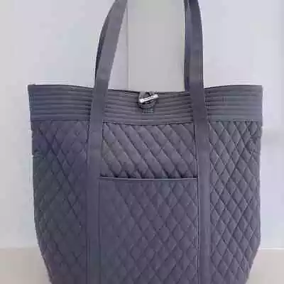 VERA BRADLEY ~  VERA TOTE  LARGE In CARBON GRAY ~  I Also Have This In FUCHSIA • $79