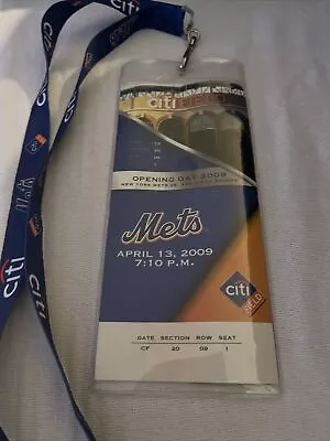 2009 Inaugural Opening Day Mets Citifield Stadium Ticket Pass.  W Ticket Stub! • $20