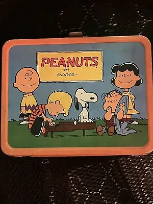 Vintage PEANUTS Metal Lunchbox By Schultz Charlie Brown Snoopy Peanuts & More • $55