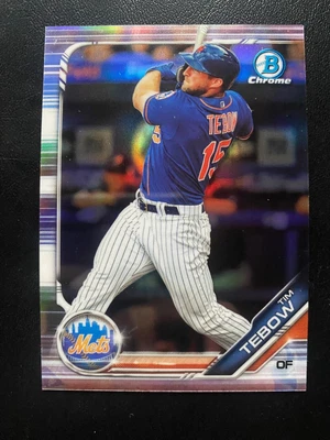 $1.75 • Buy 2019 Bowman Chrome Draft Prospect Rookie Tim Tebow #92 New York Mets
