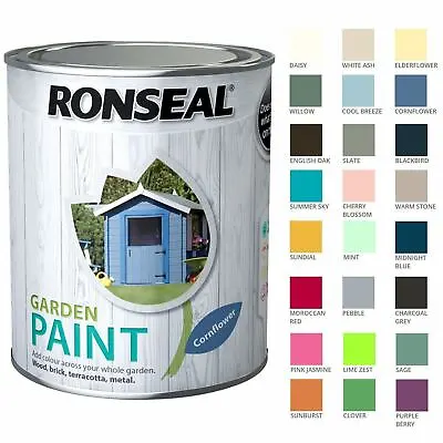 Ronseal 2.5 Litre Garden Paint Rainproof Exterior Outdoor Wood Shed Metal Brick • £20.99