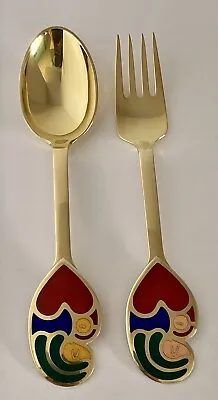 A. MICHELSEN Sterling Silver Denmark - CHRISTMAS SPOON & FORK SET - 1968 - Julen • $110