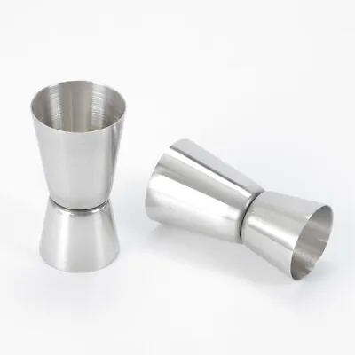 2pcs Cocktail Measuring Cup Stainless Steel Double Jigger Party Milk 25ml 50ml • £6.66