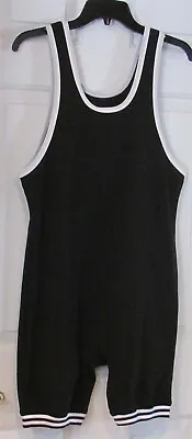 MatMan Singlet-Wrestling/Lifting/MMA (Medium) Black W/White Trim (Used 1X) • $35.99