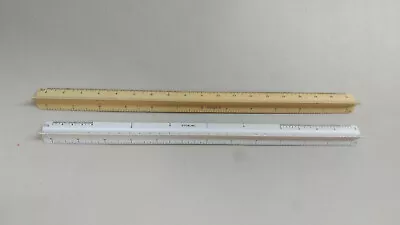 Two Vintage Plastic Triangular Scales/Rulers: Engineer And Architect - Used - GC • $6.99