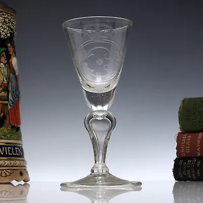 18th Century Saxon Engraved Wine Glass C1750 • £240