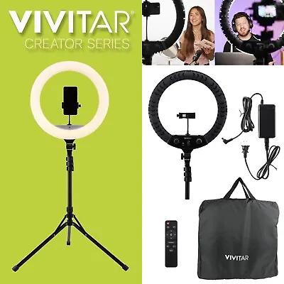 Vivitar 18-Inch LED Ring Light Adjustable 63-Inch Tripod Stand With Phone Stand • $31.32