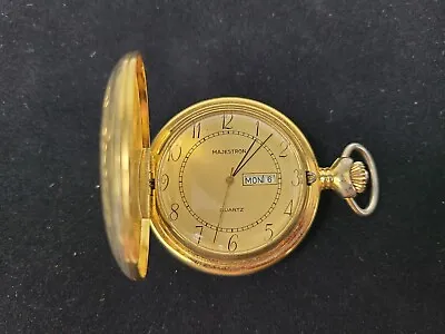 Vintage Majestron Gold Quartz Pocket Watch (DEFECTIVE) • $29.97