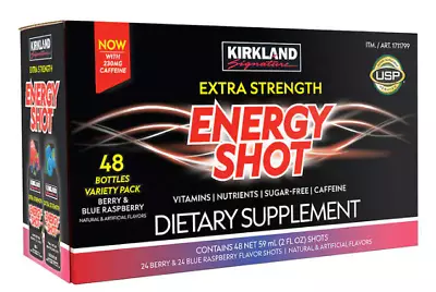 Kirkland Signature Extra Strength Energy Shot 48 Bottles 2 Ounces Each - NEW • $50.99
