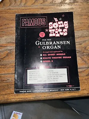 $9.90 • Buy Famous Song Hits Book 1 For The Gulbransen Organ Famous Sheet Music 1961 Vintage