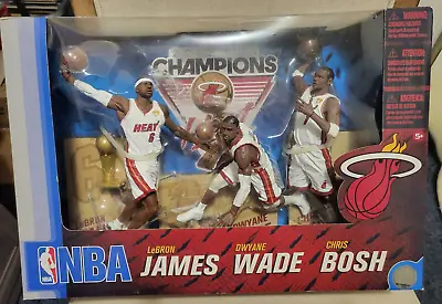 Mcfarlane NEW NBA2012 Champions Miami 3 Pack LeBron James Dwayne Wade Chris Bosh • $149.99