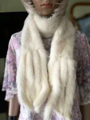 Beautiful Genuine White Mink Fur Scarf • $55