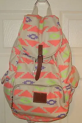 Victoria Secret~Ltd Edition~Peach Aztec Full Size Backpack~ Hard To Find~NWT • $63.75