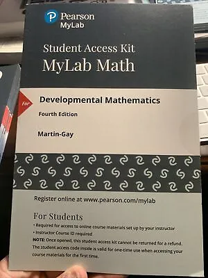 Mymathlab 9780135171486 For Developmental Mathematics 4th Edition 9780134896014 • $84.50