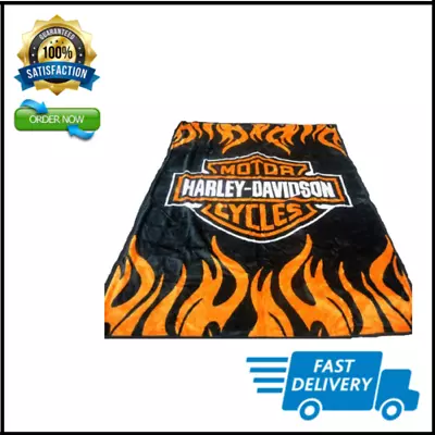 $40 • Buy Harley Davidson Queen Full Size Soft Plush Polyester Blanket Throw For Bed Decor