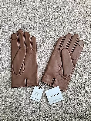 COACH Leather Gloves Men's Size M (Dark Saddle) Brand New With Tags • $69.99