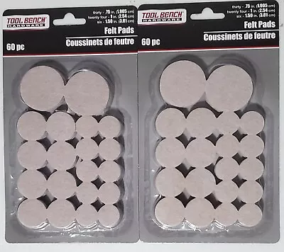 SET OF 2 TOOL BENCH 60 Pc Self Adhesive Felt Pads Furniture Floor Protector • $7.25