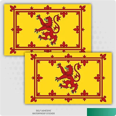 2 X Royal Standard Scotland Flag Vinyl Stickers Car Van Truck Taxi Lorry • £1.93