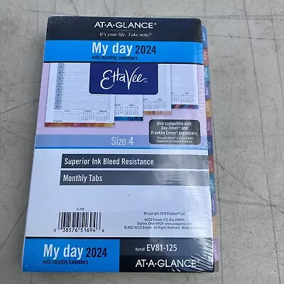 2024 AT-A-GLANCE EttaVee My Day 8.5  X 5.5  Daily & Monthly Planner Refill • $17.25