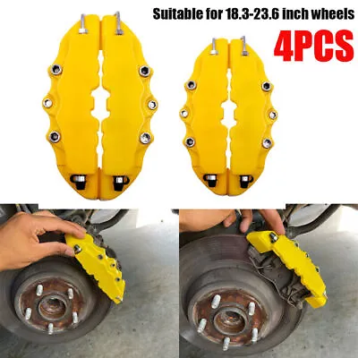 $29.49 • Buy 4Pcs Car Accessories Disc Brake Caliper Cover Front & Rear 3D Vehicle Kit Yellow