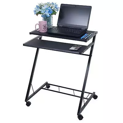 Portable Desk Rolling Laptop Cart With Casters Black • $33.34