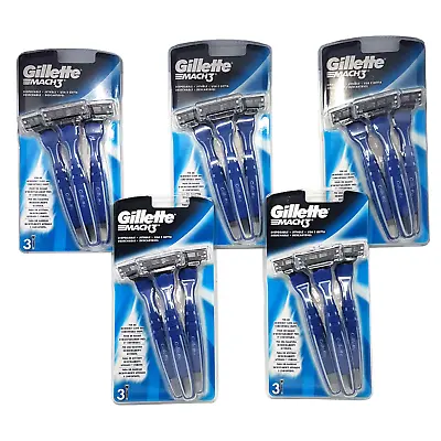 5 X Gillette MACH3 - Disposable Razor In A Package Of 3 Pcs • $53.99