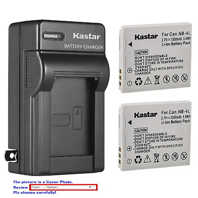 Kastar Battery Wall Charger For Canon NB-4L NB-4LH & Canon PowerShot SD600 SD630 • $19.99