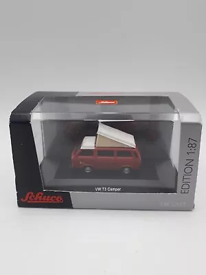 Schuco 1:87 Scale VW T3 Camper Red Diecast Model Campervan With Box. • £12.90