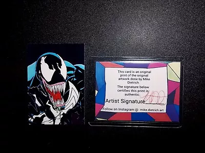 Venom Spider-man Marvel Retro Style Sketch Card Artist Signed!  • $2.99