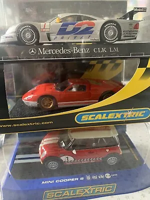 £14.99 • Buy SCALEXTRIC FORD GT40 MINI COOPER MERCEDES  CLK LM All USED CONDITION