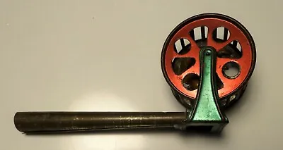 VINTAGE EARLY 1900s TIN PENNY TOY  FERRIS WHEEL W/ SQUIRREL  IN CAGE WHISTLE TOY • $95