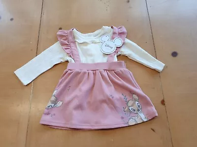 Primark Disney Baby Girl's Top Bambi Dress Outfit Size 3 - 6 Months - BNWT • £1.20