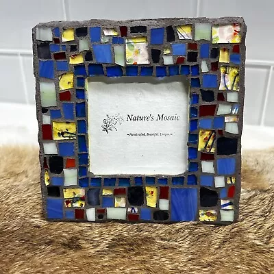 Handcrafted Mosaic Picture Frame Stained Glass Shards Art Photo Display • $12.75